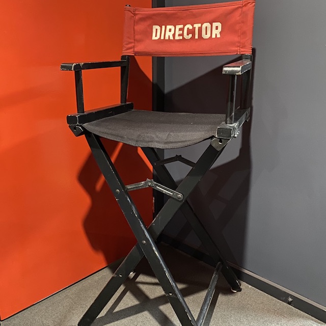 CHAIR, Directors Chair - Red Canvas Black Chair (High)